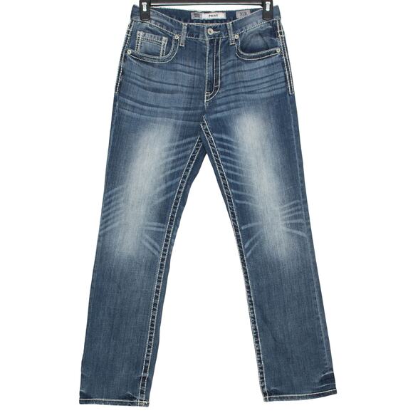 BKE Mens Jeans Jake Straight Leg Y2K Casual Classic Workwear Americana Blue 31 - Picture 1 of 7